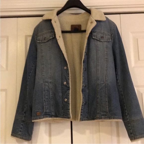 Denim Shearling Jacket - Picture 2 of 9